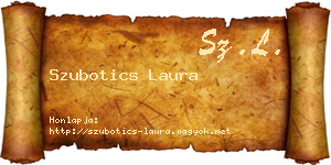 Szubotics Laura névjegykártya